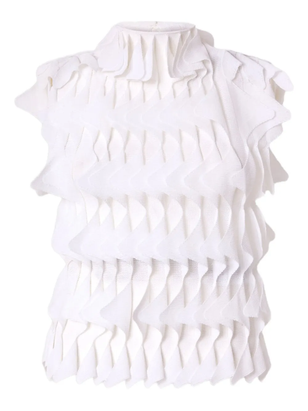 Missoni Ruffle-layered Sleeveless Blouse In White