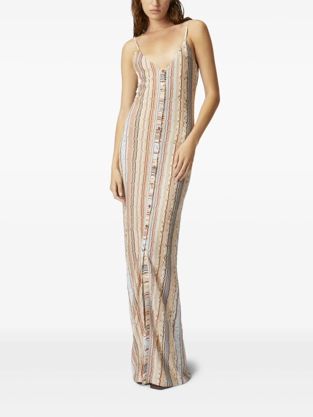 Missoni zigzag-woven maxi dress - Beige