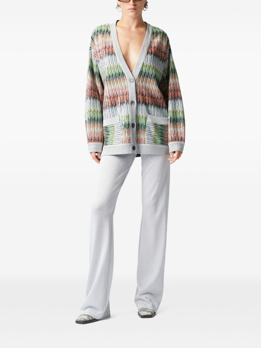 Missoni lamé flared trousers - Grijs