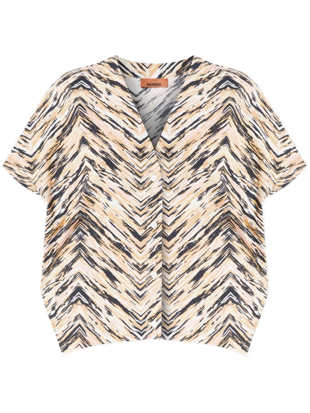 zigzag-print shirt