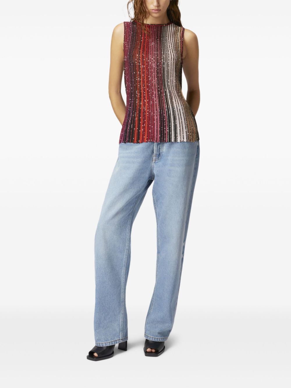 Missoni sequin-embellished striped vest - Rood