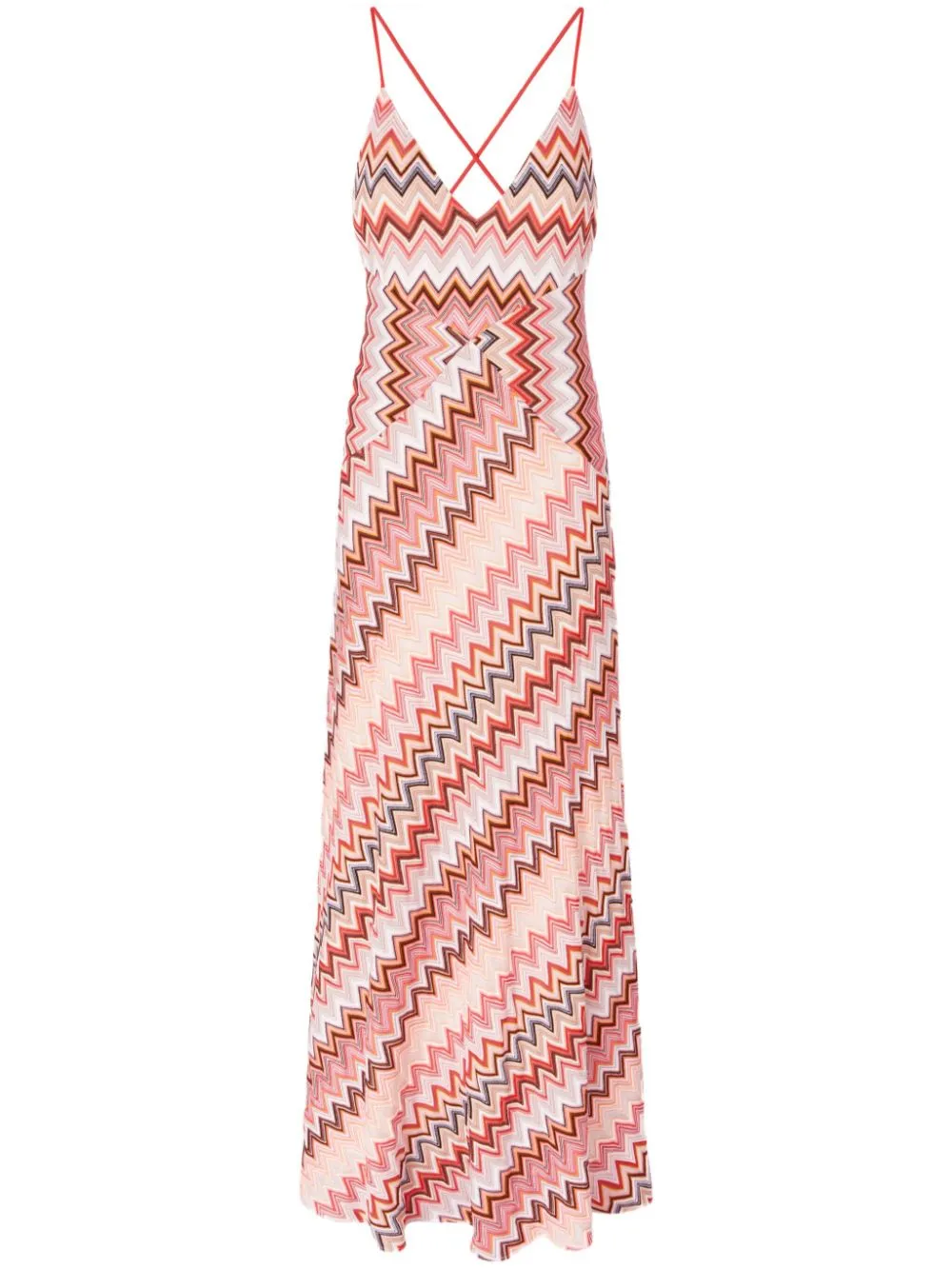 Shop Missoni Zigzag-pattern Maxi Dress In Neutrals