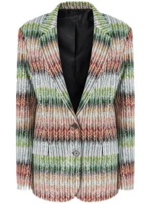 アウターその他 MISSONI Woman Blazer Multicolor DS25SF05BR002H SM9KS Zigzag single-breasted blazer in multicoloured - Missoni