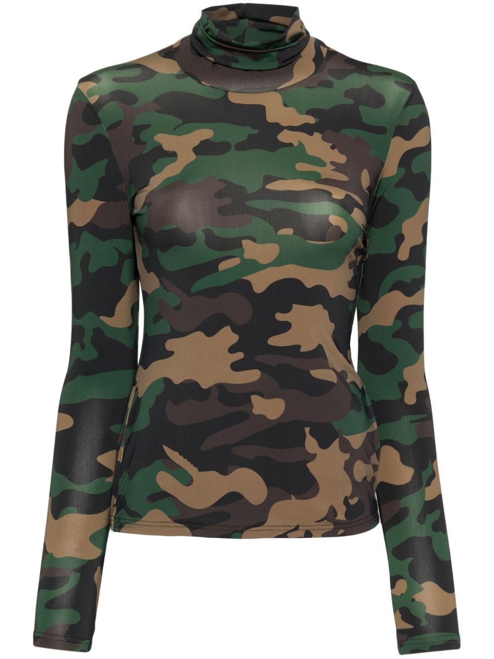 camo-printed top