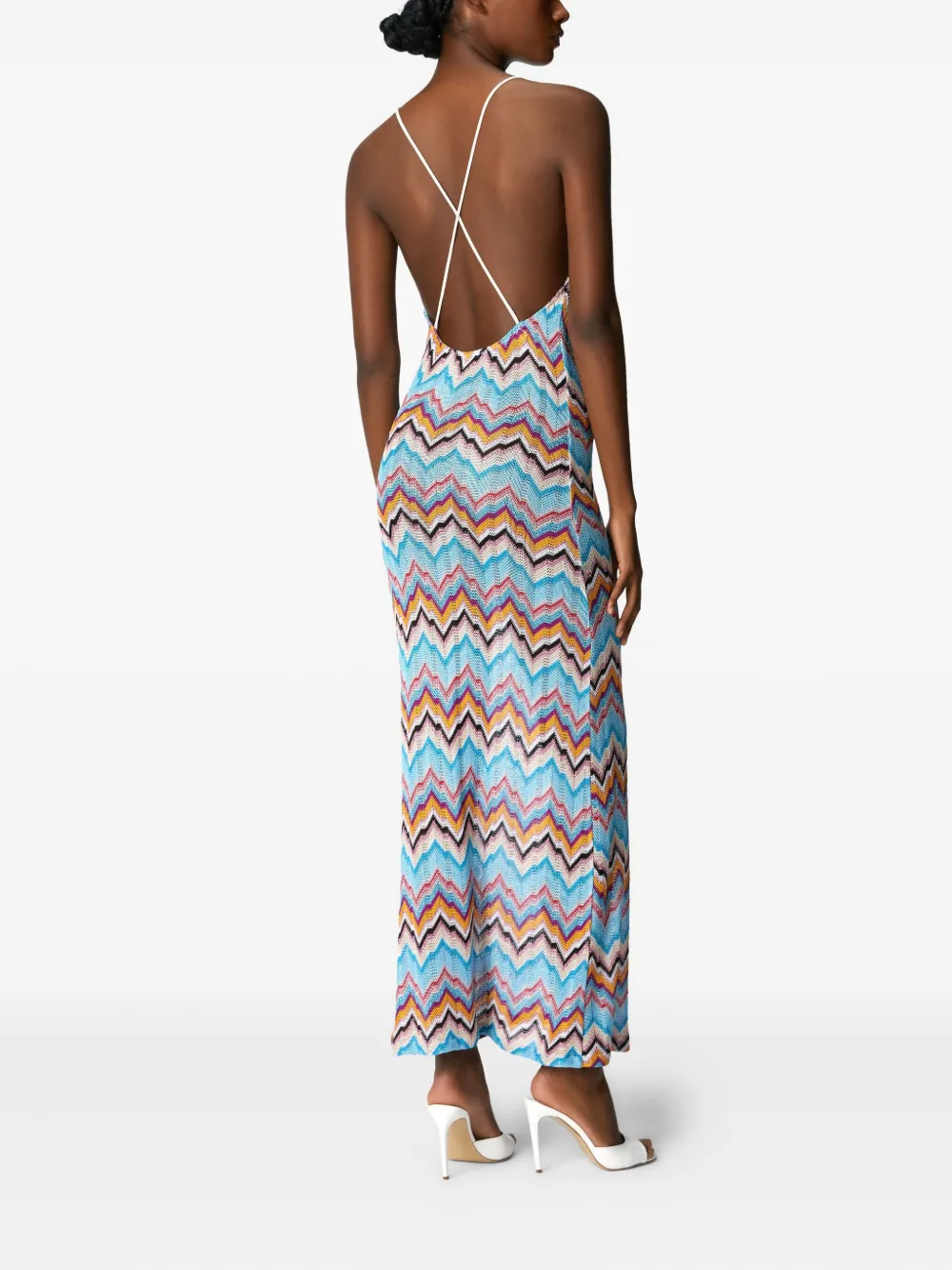 Missoni Jurk met zigzag patroon Blauw