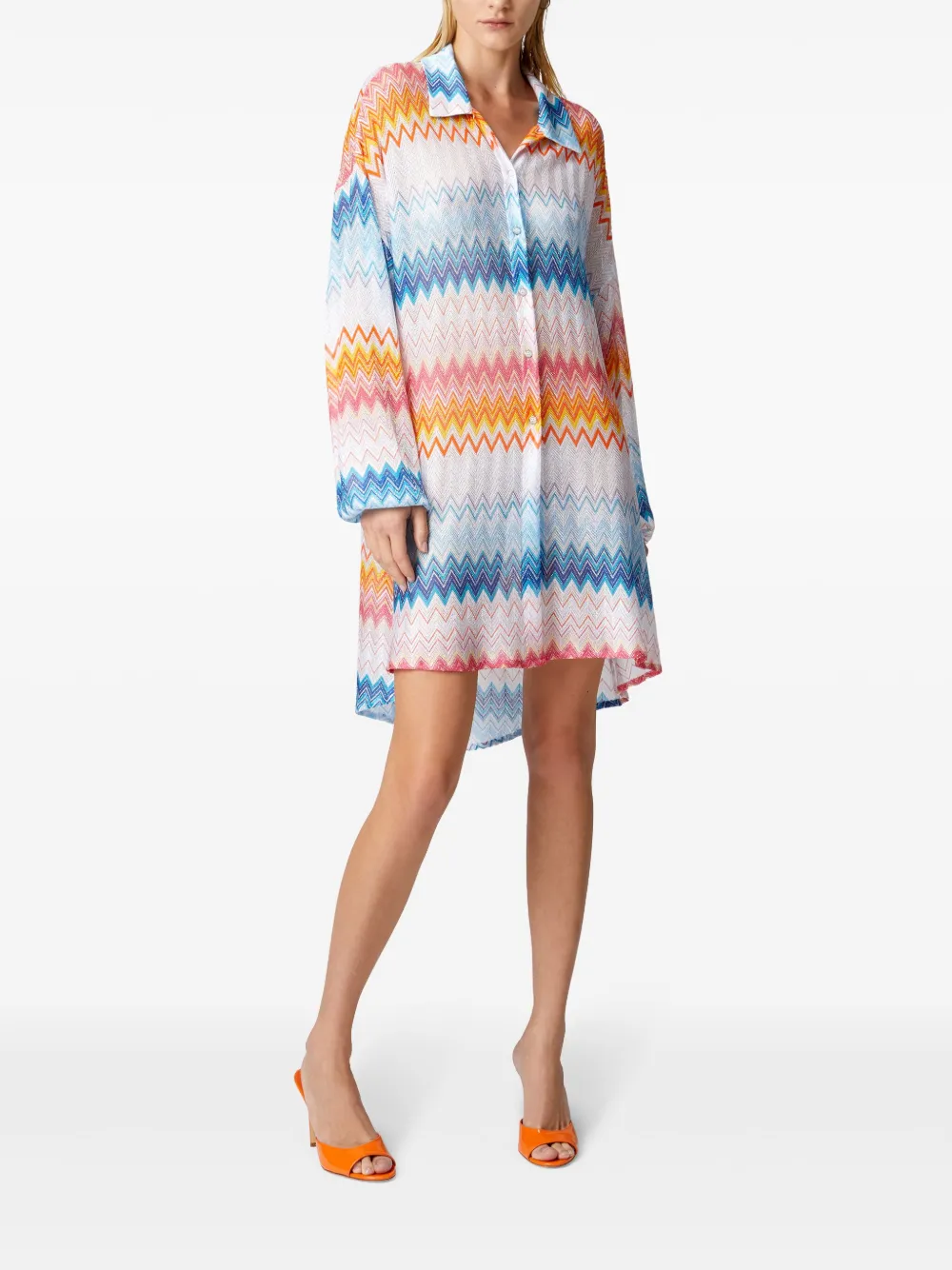 Missoni Strandjurk met zigzag patroon Blauw
