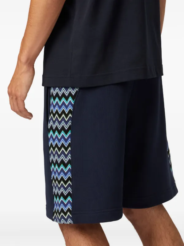 美品 ミッソーニ ショートパンツ ジグザグ シェブロン柄 レーヨン コットン Missoni ジグザグ ショートパンツ | ブルー | FARFETCH JP