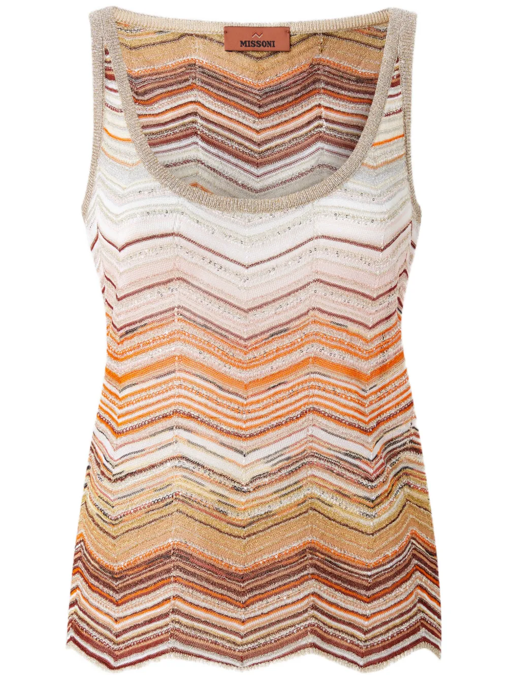 Missoni chevron lamé tank top - Neutrals