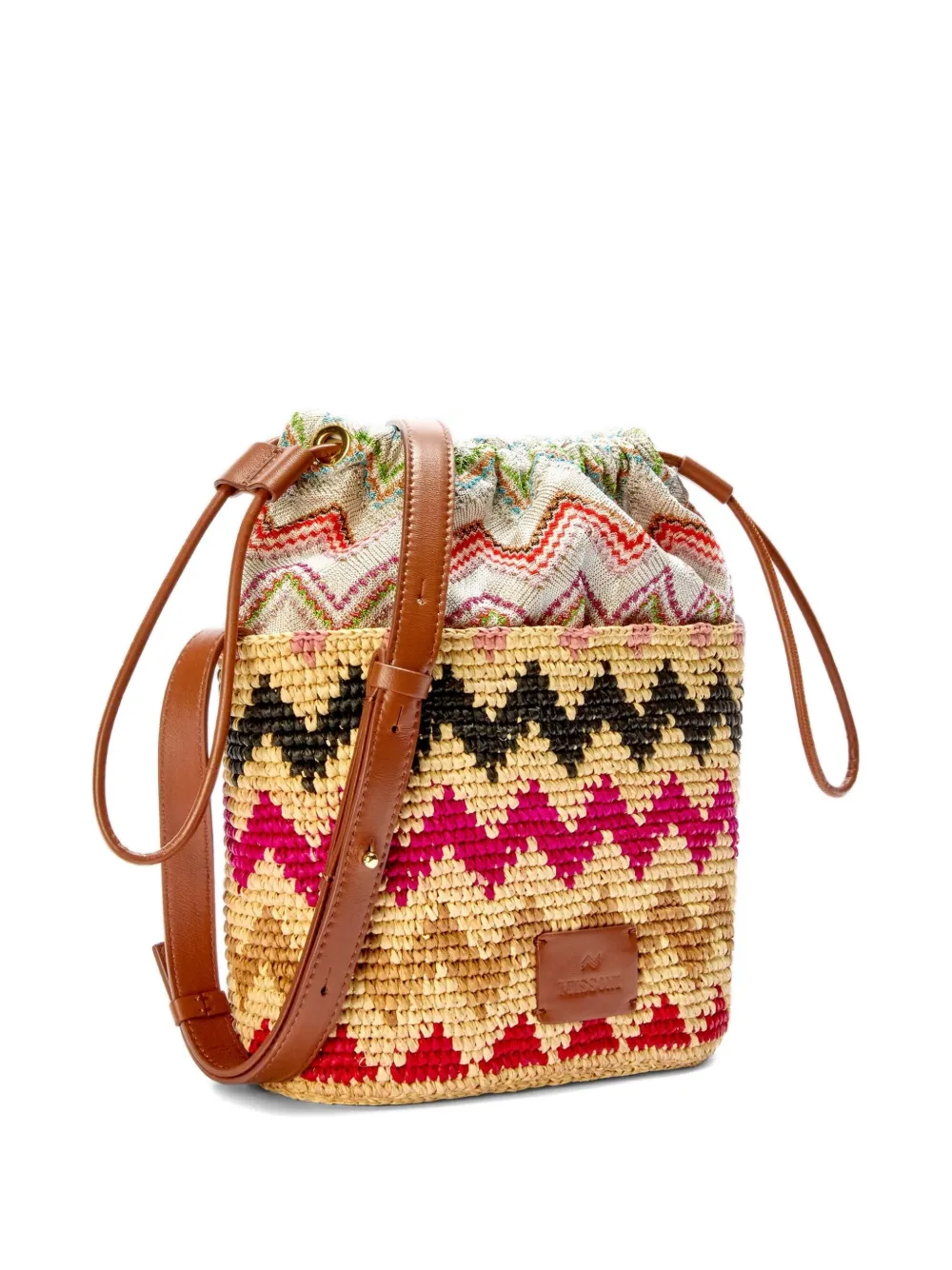 Missoni zigzag-pattern bucket bag Beige