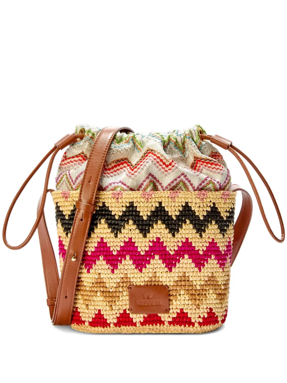 Missoni zigzag-pattern bucket bag Beige