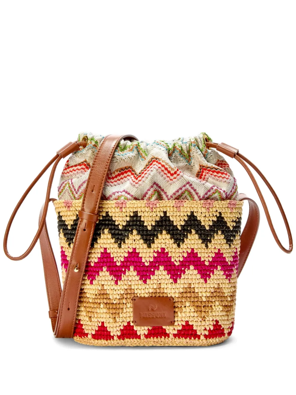 Missoni Bucket-tas met zigzag-patroon Beige