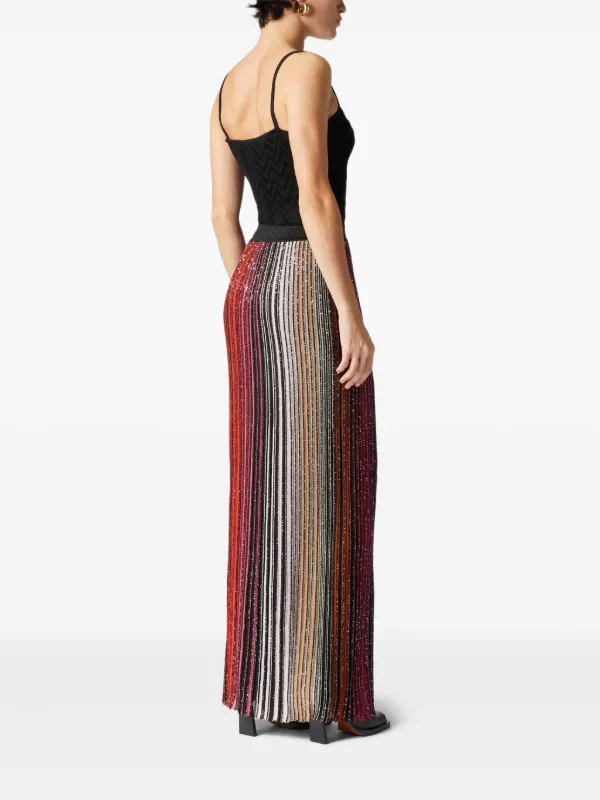 Missoni sequin-embellished Striped Maxi Skirt | Black | FARFETCH