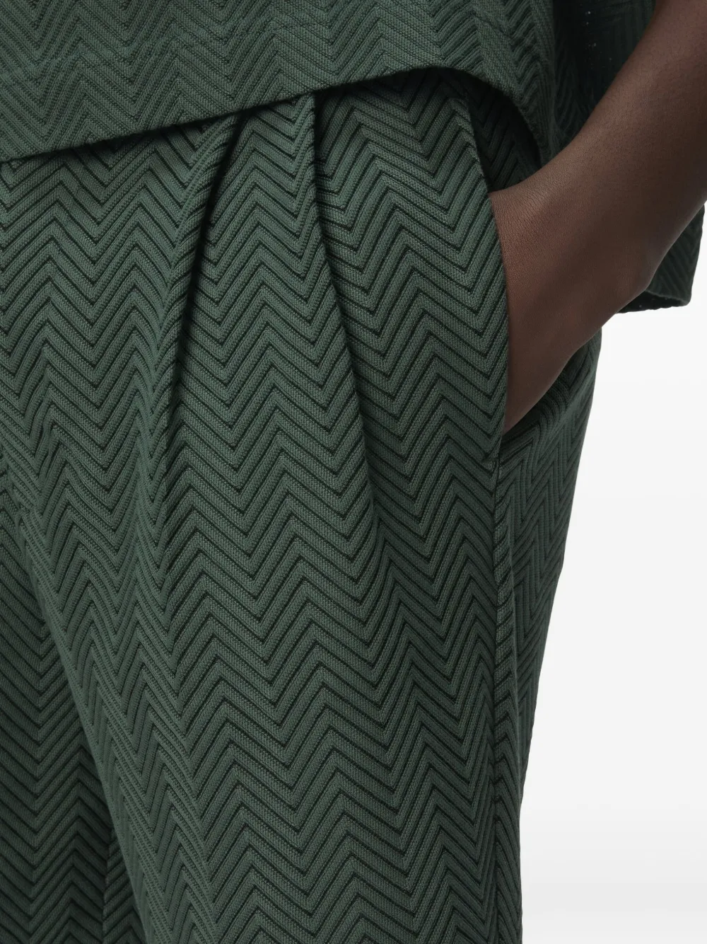 Missoni Geplooide shorts met visgraatpatroon Groen