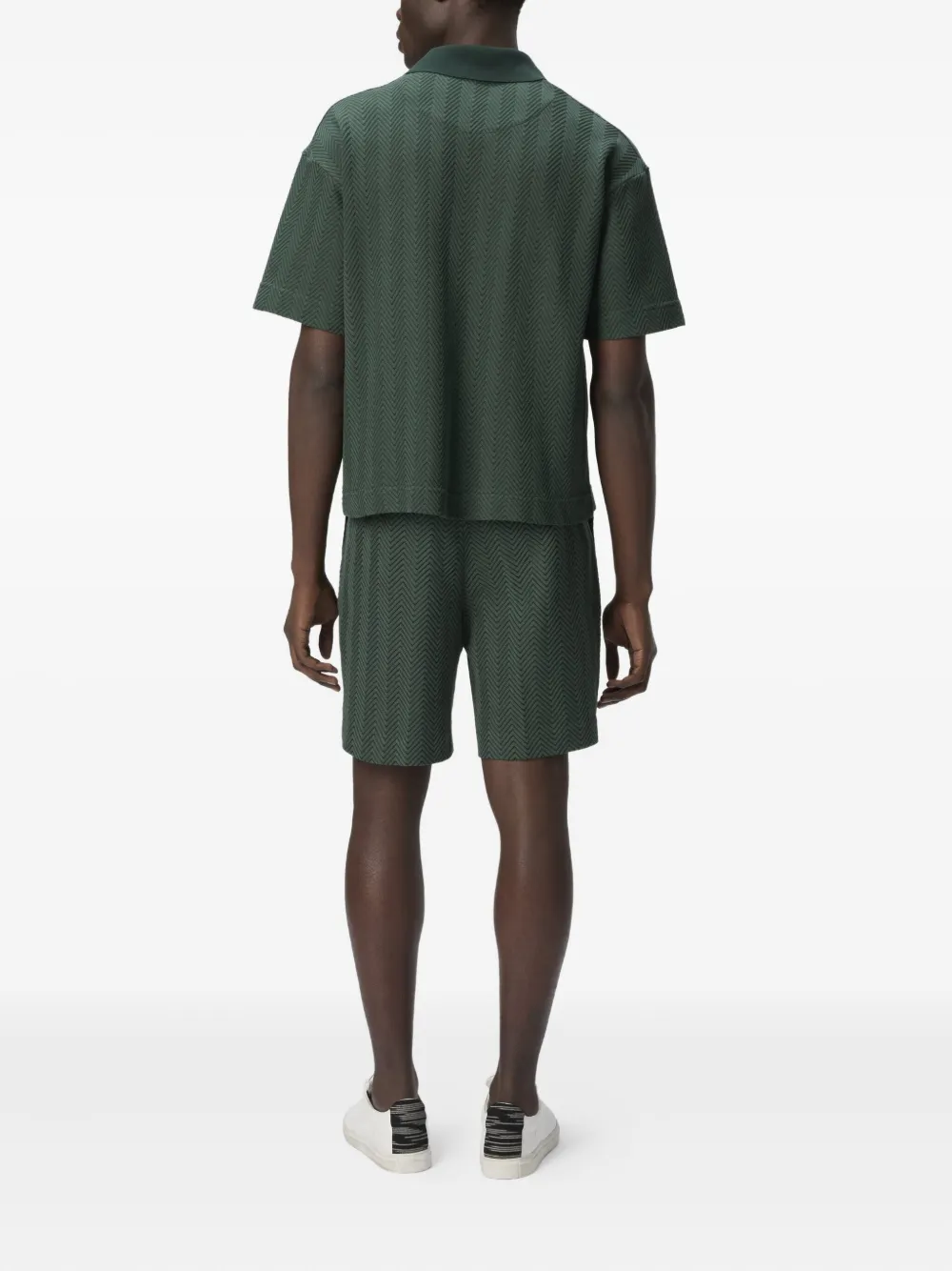 Missoni Geplooide shorts met visgraatpatroon Groen