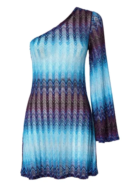 Missoni Gemustertes One-Shoulder-Minikleid