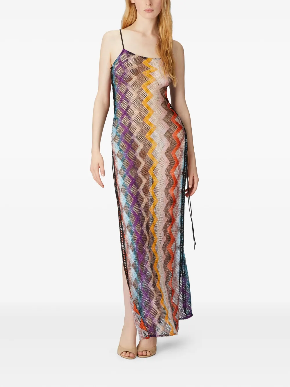 Missoni Midi-jurk met zigzag-patroon - Zwart