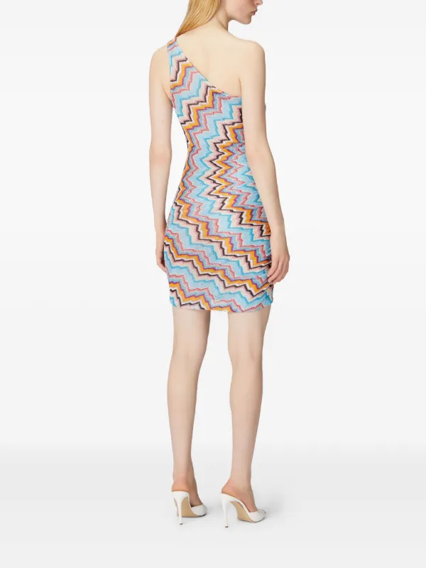 Missoni zigzag-pattern Mini Dress | Blue | FARFETCH
