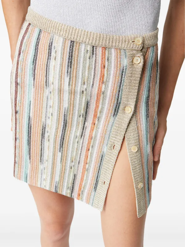 ミニスカート Missoni Striped mini skirt MISSONI Striped metallic crochet-knit mini skirt | THE OUTNET