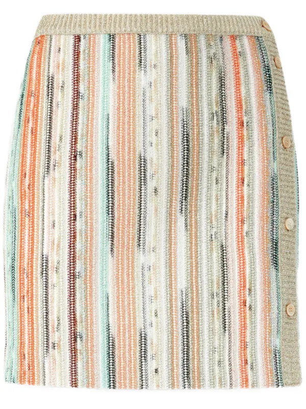 Missoni Striped Mini Skirt in Neutrals