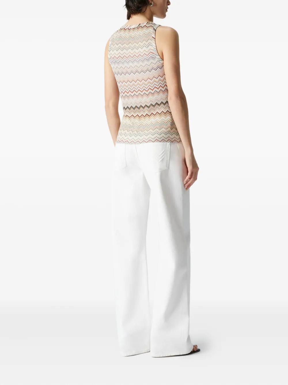 Shop Missoni Zigzag Tank Top In Neutrals
