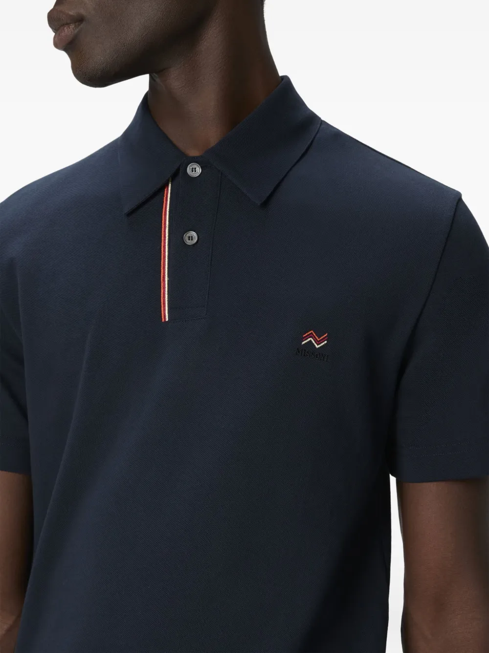 Missoni Poloshirt met gestreepte kraag Blauw