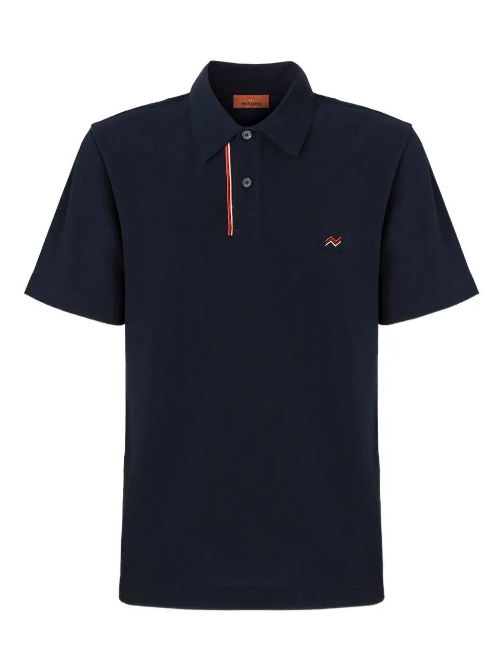 Missoni Striped-collar Polo Shirt In Blue