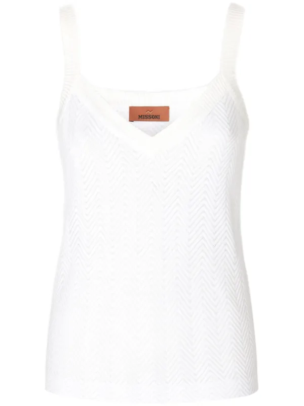MISSONI タンクトップ Missoni zigzag-woven Tank Top | White | FARFETCH CA