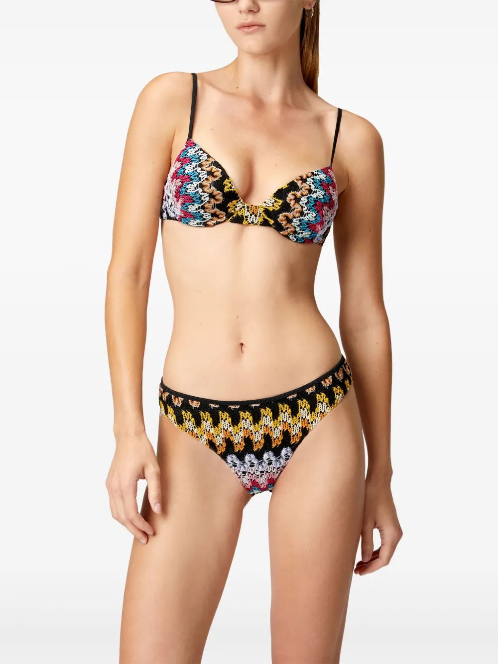 Missoni Bikini met zigzag gebreide Zwart