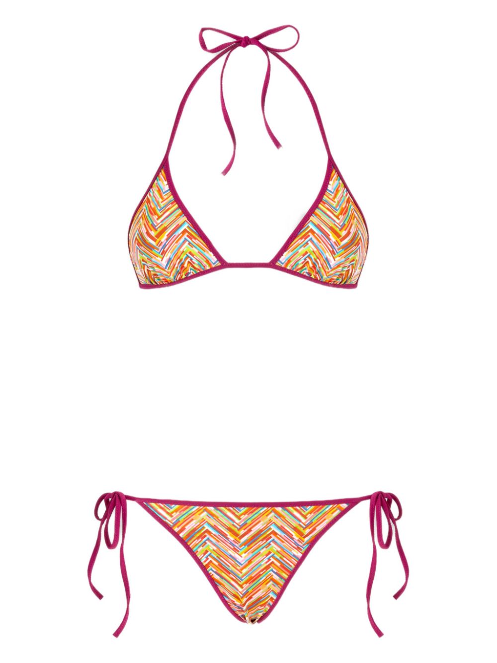 Missoni Bikini met zigzagprint Roze