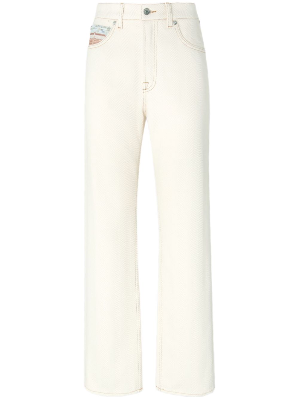 chevron-jacquard jeans