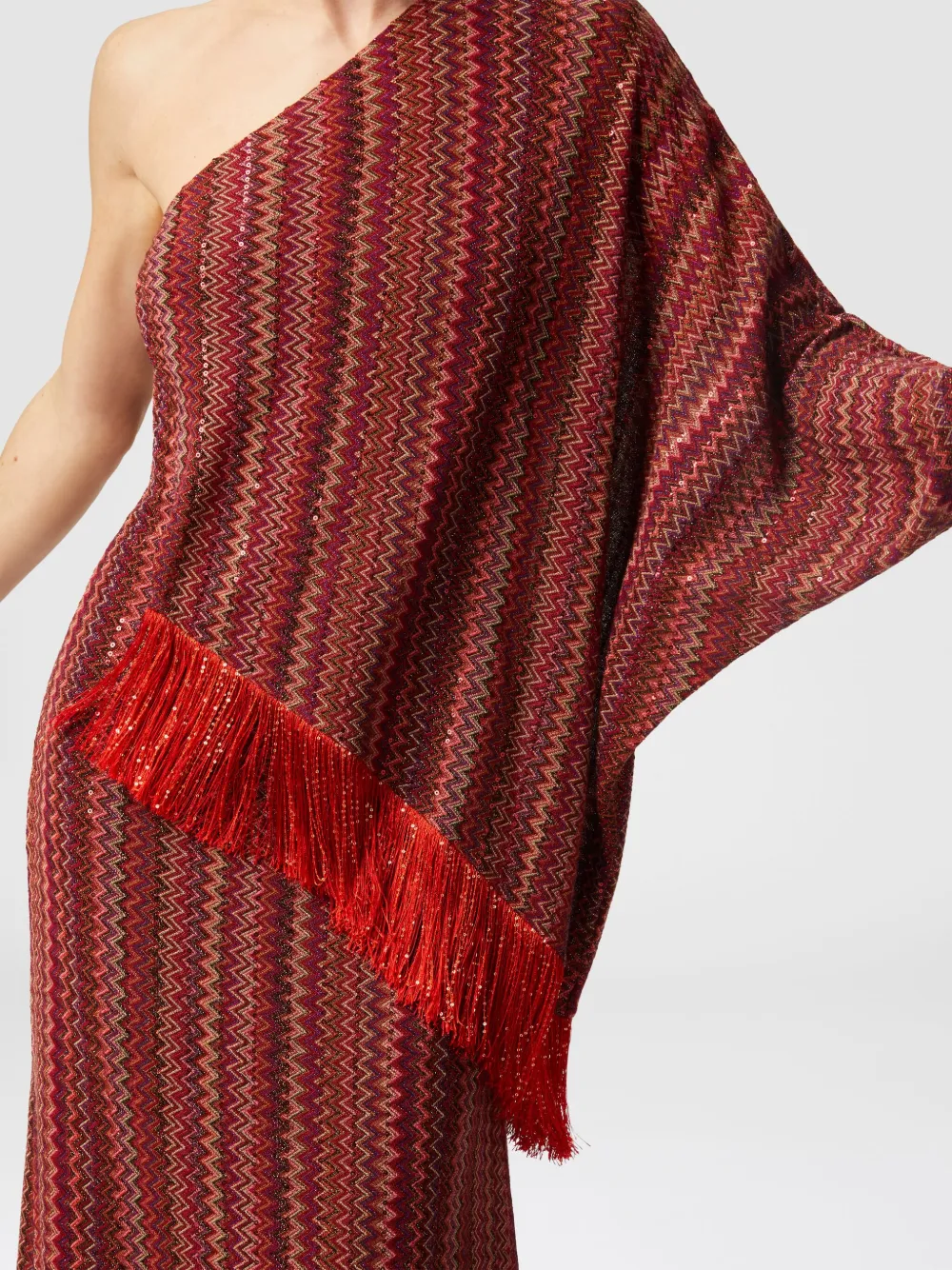 Missoni Zigzag asymmetrische jurk Rood