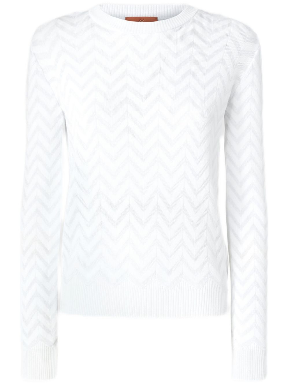 Missoni chevron-knit crew-neck sweater - White