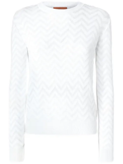 Pull en maille chevrons à col rond - Missoni - Modalova