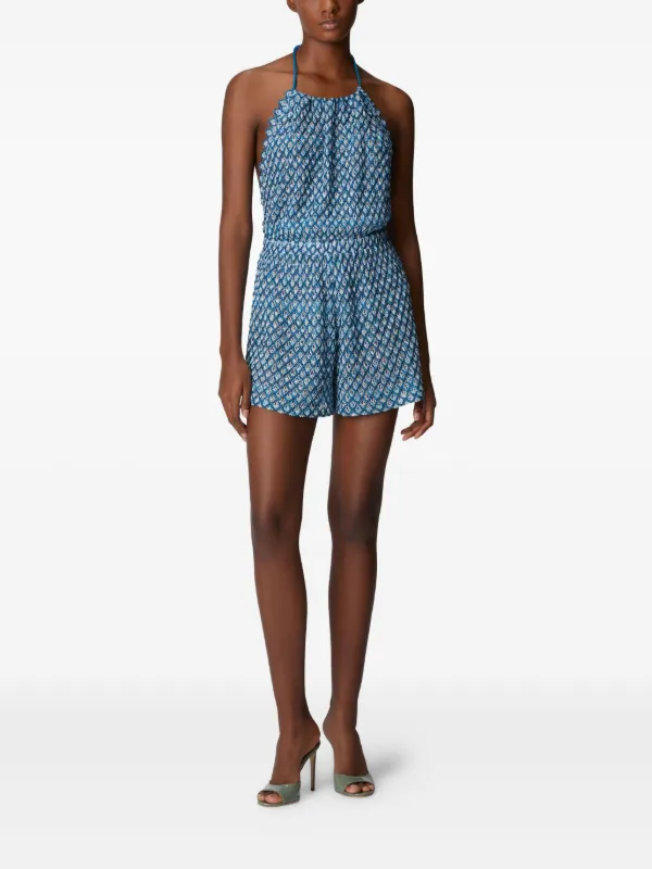 MISSONI★素敵！メタリックホルターネックロンパース Missoni ホルターネック ロンパース | ブルー | FARFETCH JP