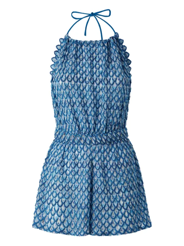 MISSONI★素敵！メタリックホルターネックロンパース Missoni ホルターネック ロンパース | ブルー | FARFETCH JP