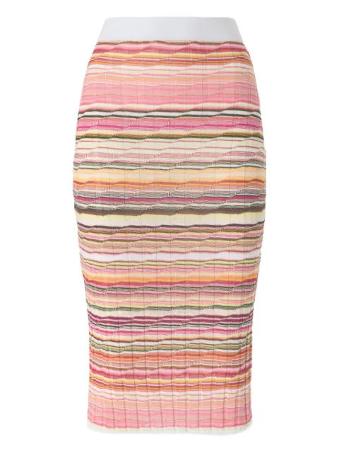 Missoni Saia midi canelada com listra