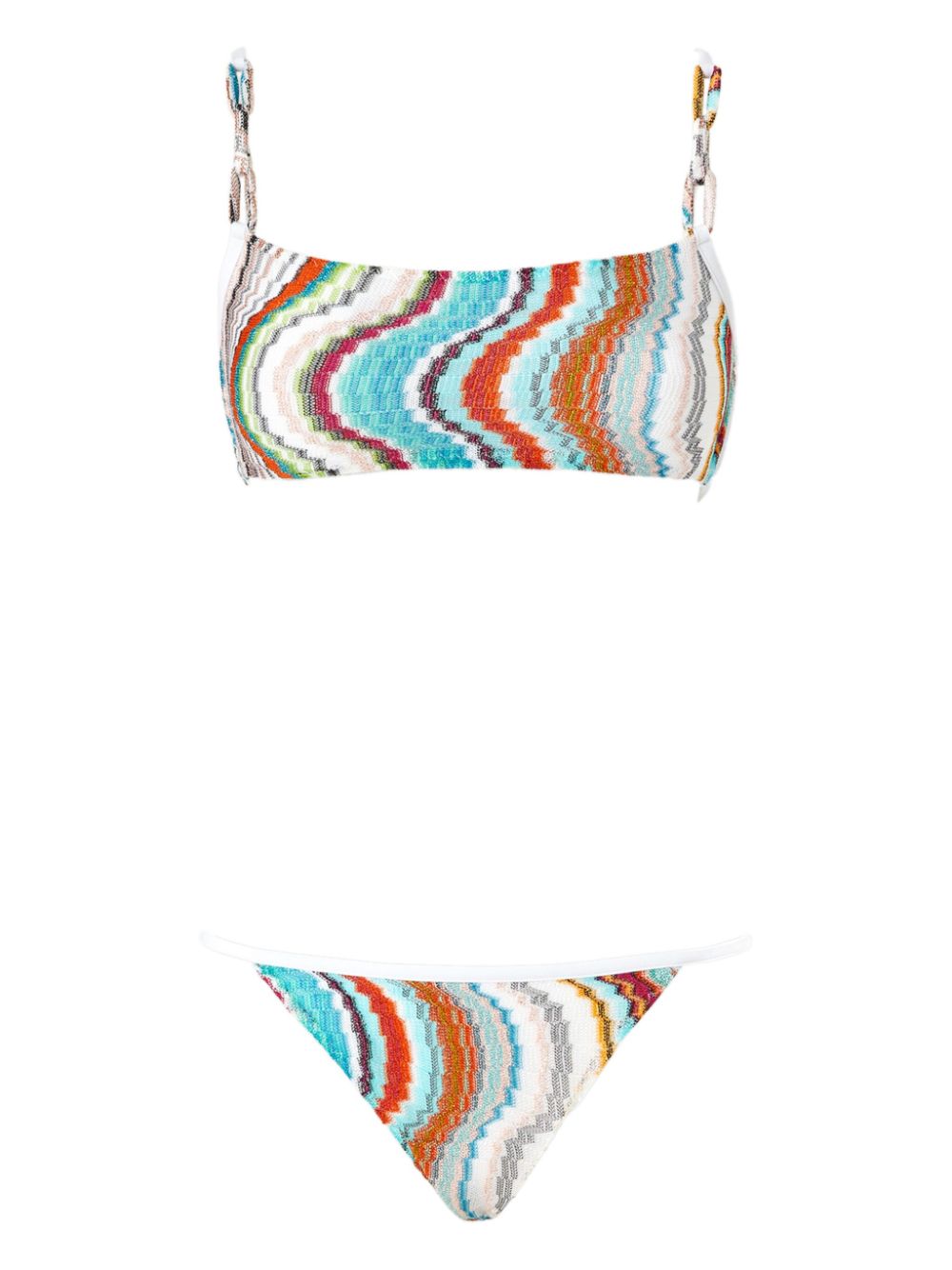 Missoni Bikini met zigzag gebreide Blauw