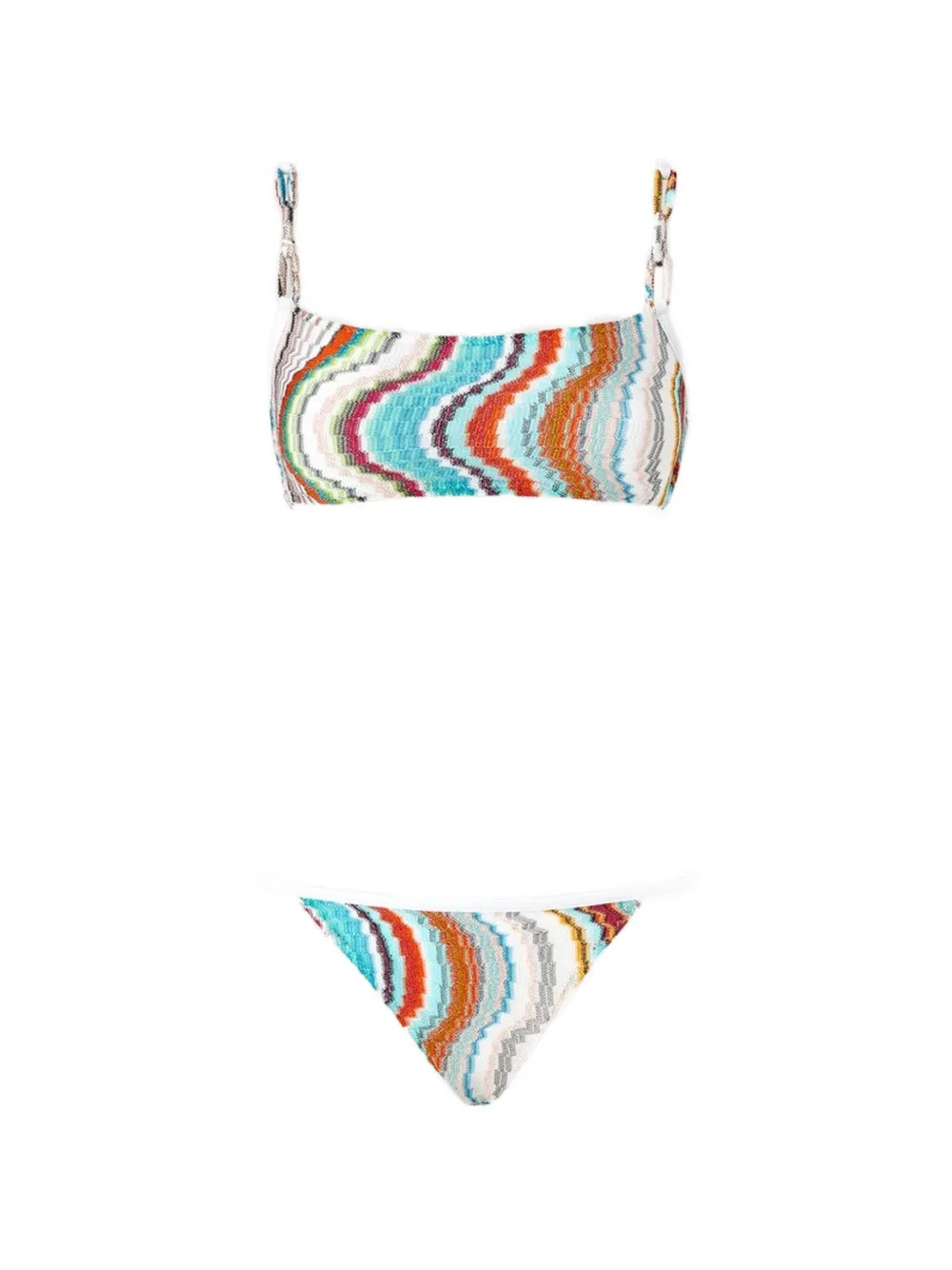 Missoni zigzag-knit bikini set - Blu