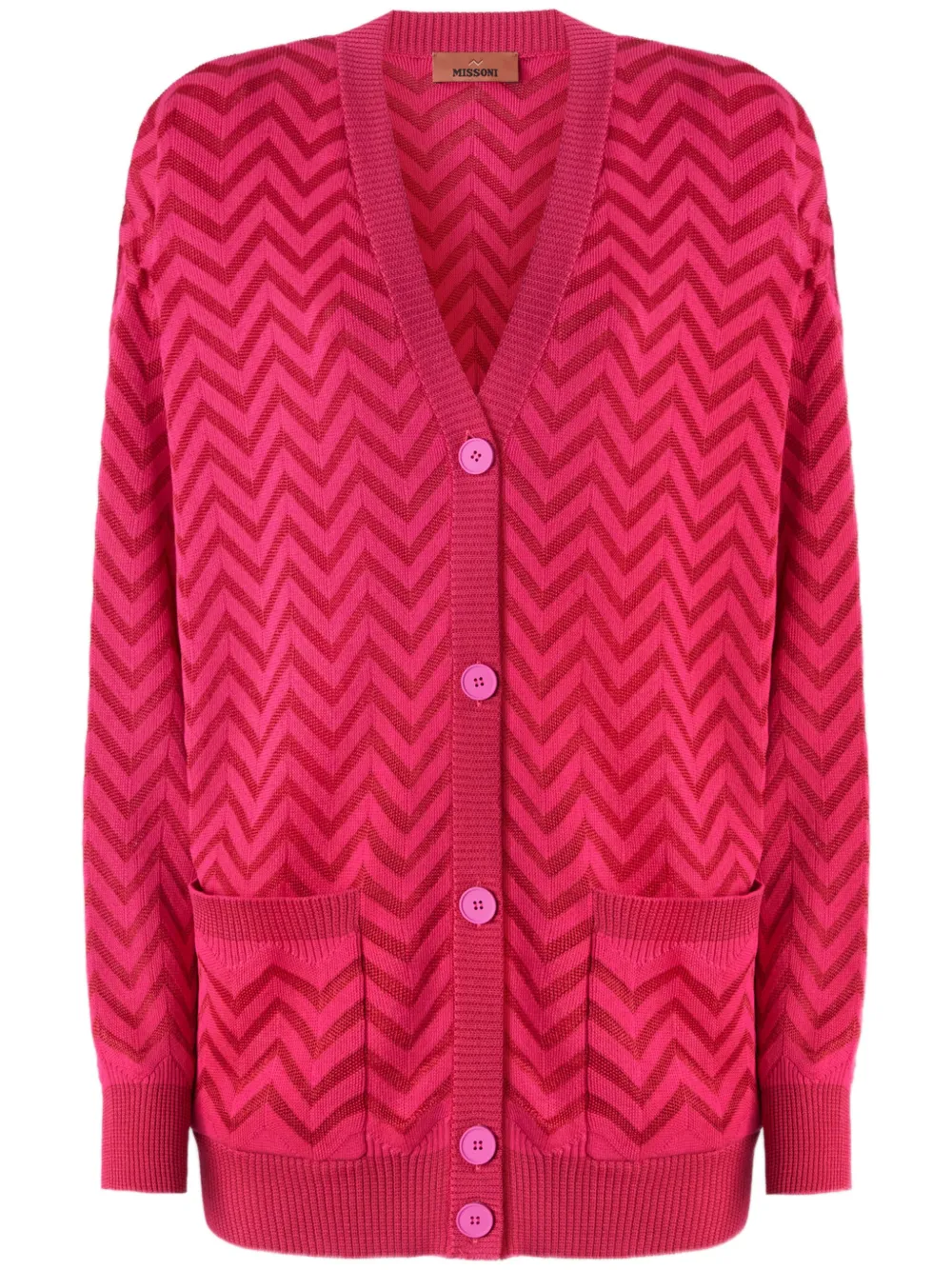 Missoni Lurex vest met chevron streep Rood