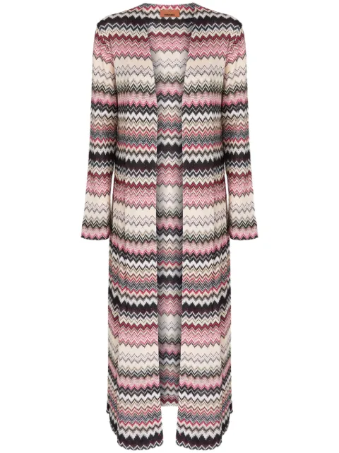 Missoni cárdigan largo con motivo en zigzag