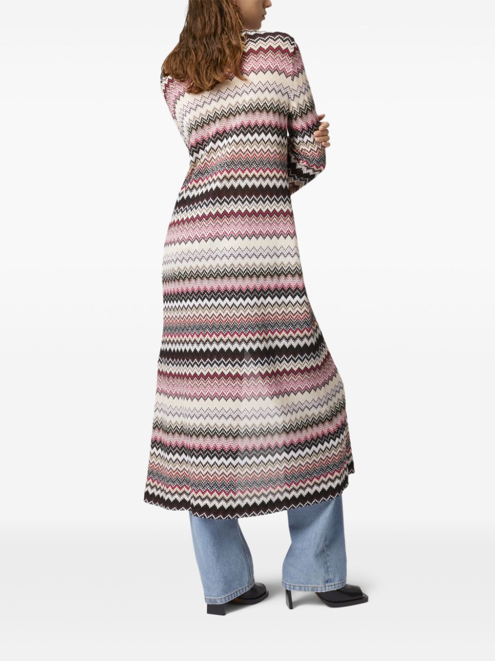 Missoni zigzag long cardigan Roze