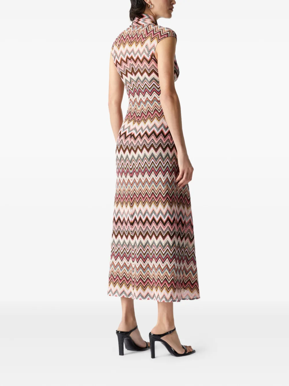 Missoni Midi-jurk met zigzag-patroon Bruin