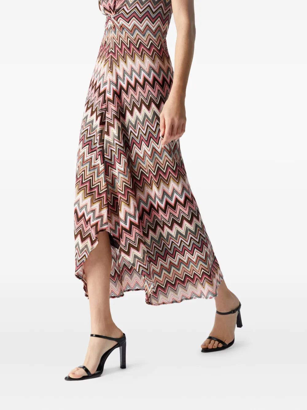 Missoni Midi-jurk met zigzag-patroon Bruin