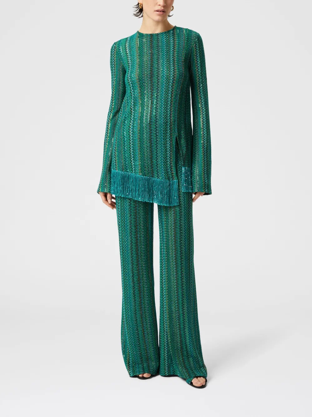 Missoni Zigzag flared trousers - Groen