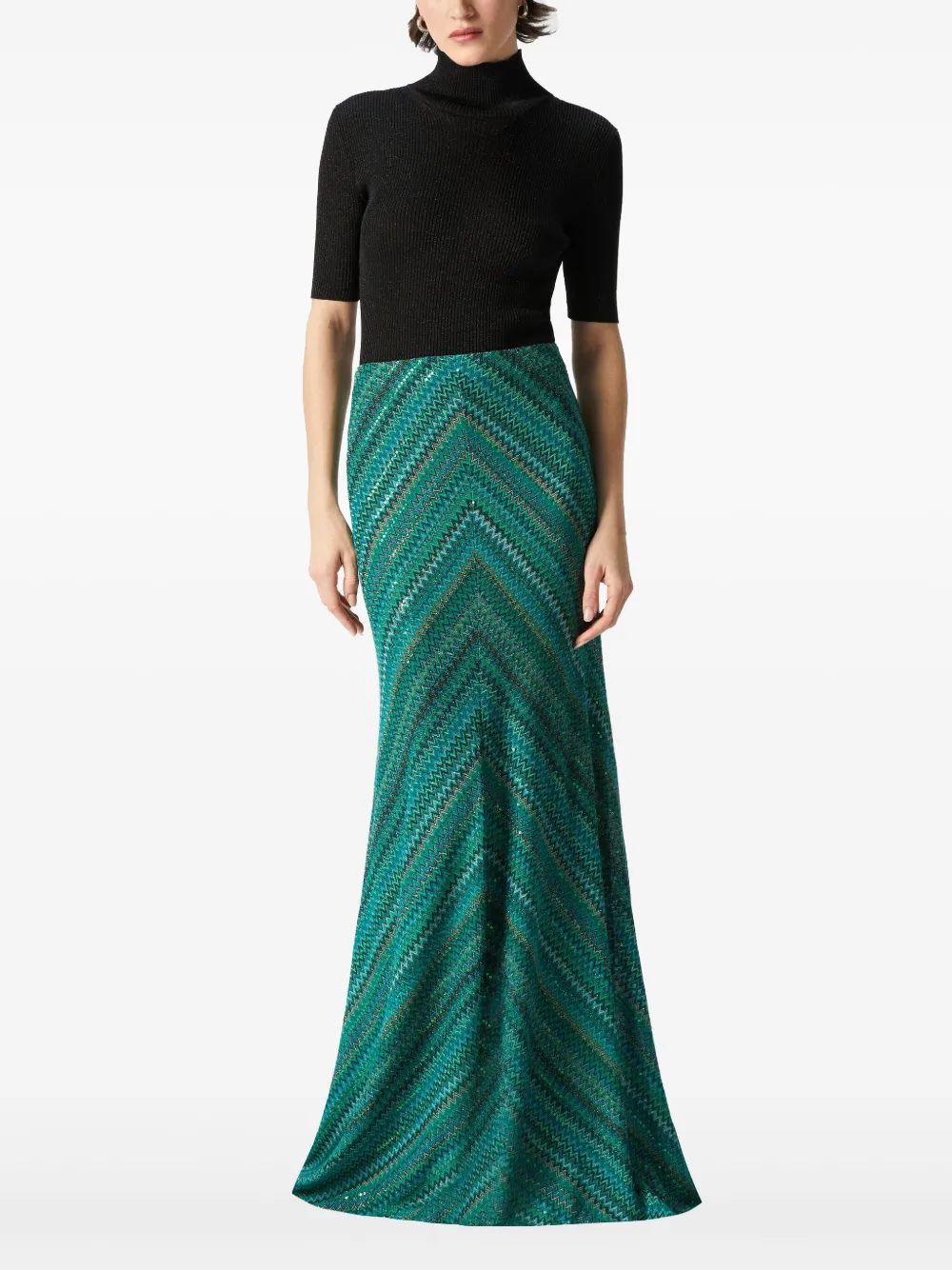 Missoni Zigzag maxi skirt - Groen