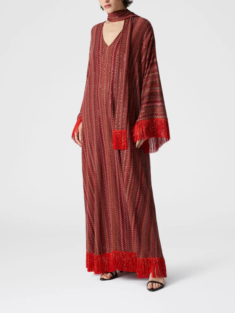 Missoni zigzag kaftan dress - Rood