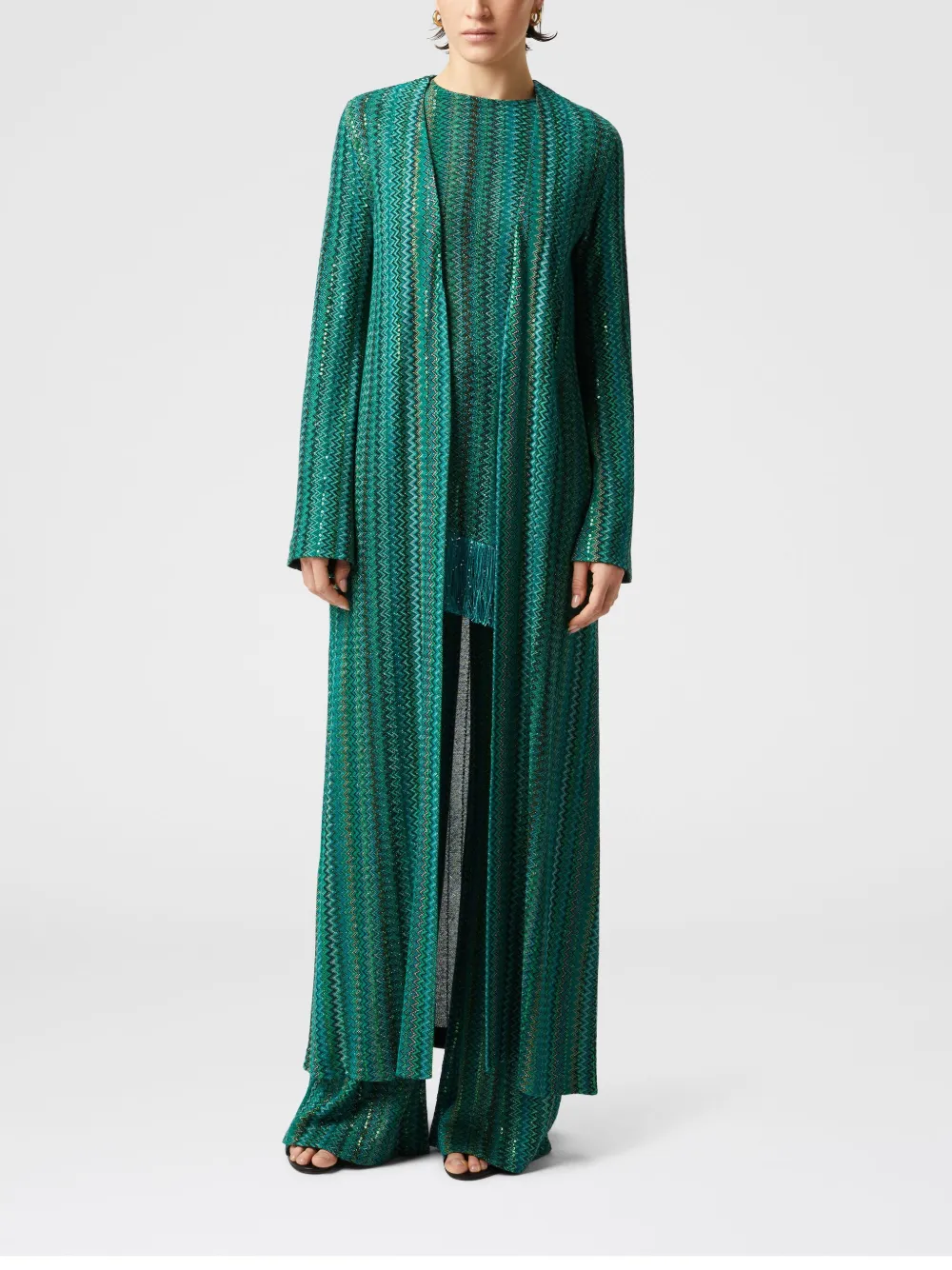 Missoni Zigzag cardi-coat - Groen