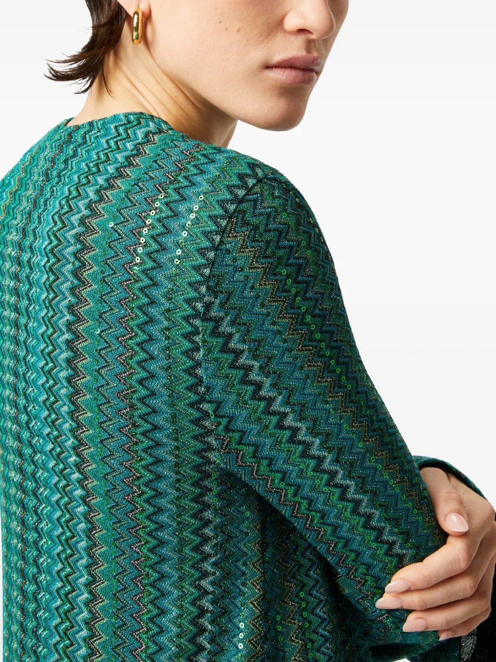 美品⭐︎ミッソーニ イタリア製 マルチカラージグザグパターン ロングカーディガン Missoni ジグザグ ロングカーディガン | グリーン | FARFETCH JP