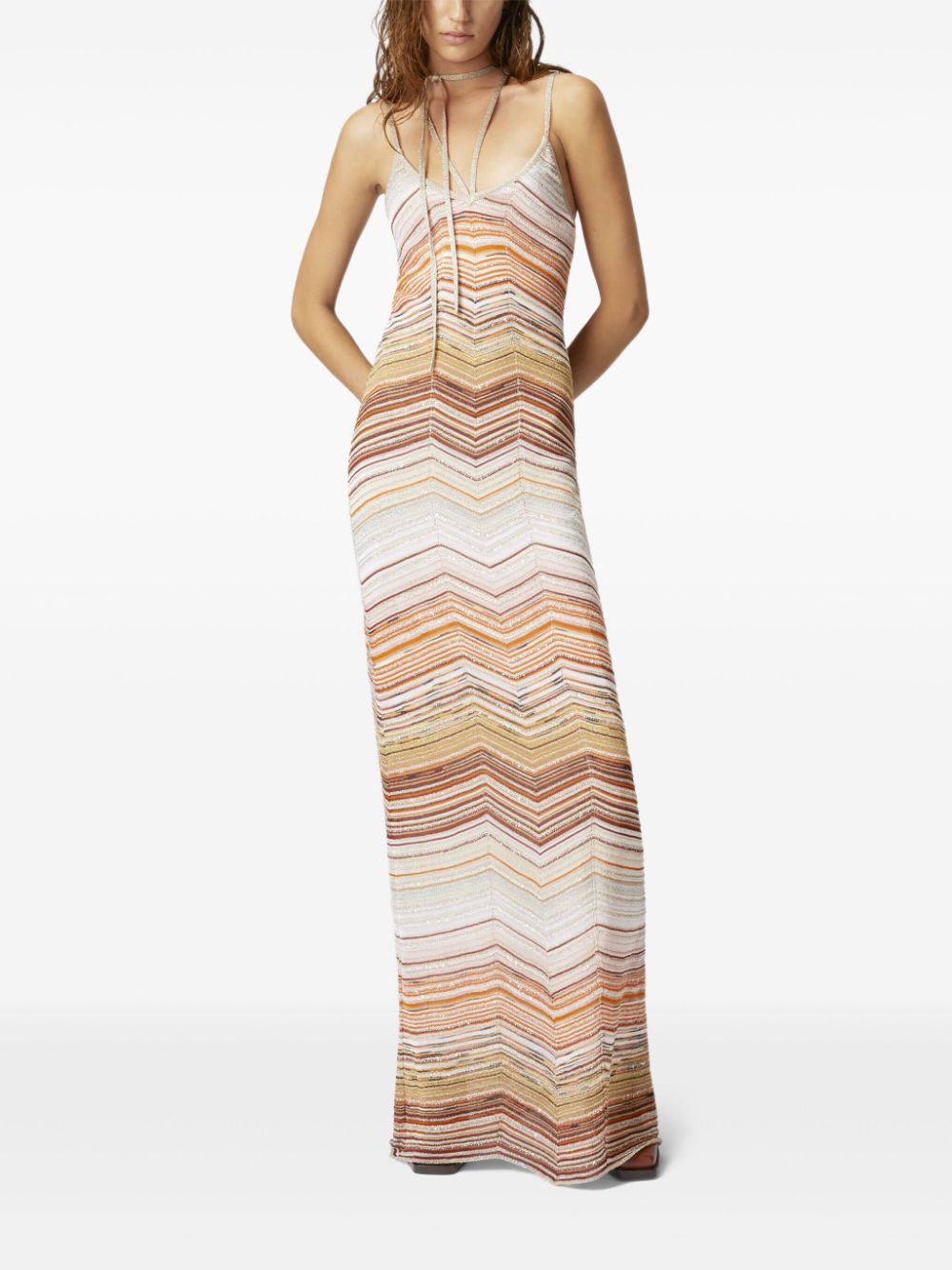 Missoni chevron-woven maxi dress - Beige