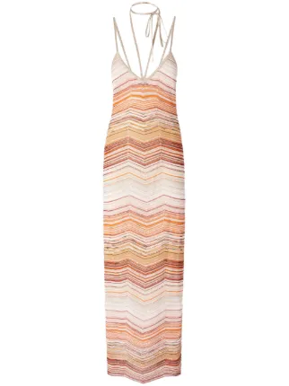 strapless open back dress MABLE Lightweight Pointelle Chevron Knit Maxi Dress – Charming Charlie main image 0